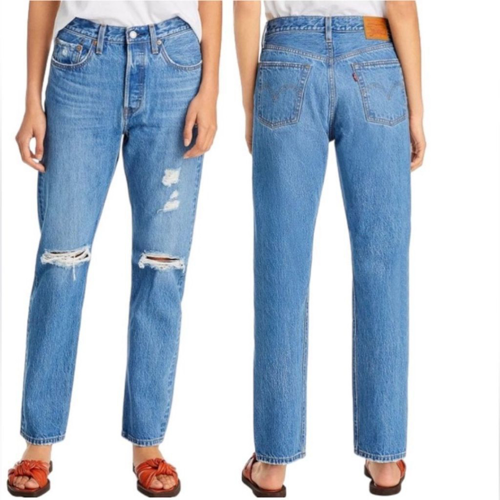 LEVI'S 501 High Rise Straight Jeans Athens Crown Destruction